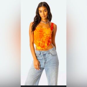 ALIN CORSET‎ TOP Edikted burnt orange